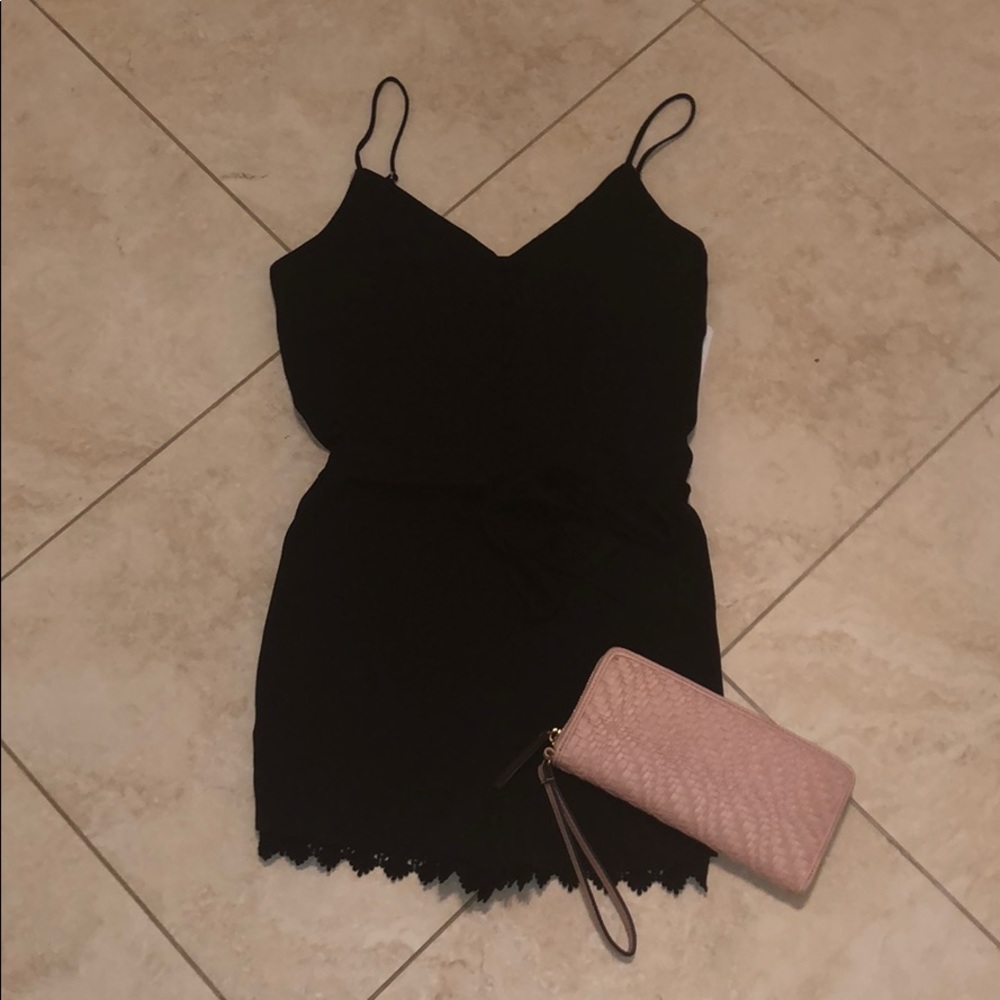 Black Detailed Romper